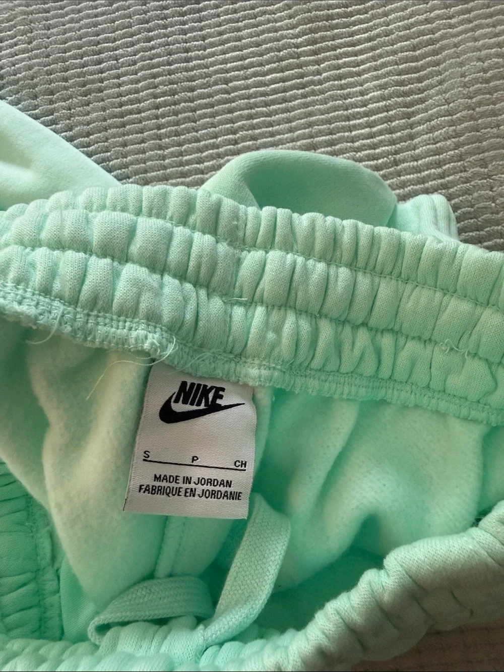 Nike Kids Mint Green Fleece Joggers with Embroidered Logo